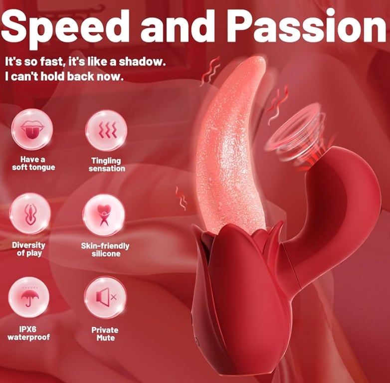 Rose sucking/tongue vibrator